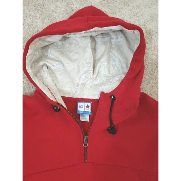 CANADA ~Mens/Homme Size M~ Red Hoodie Canada Letters Logo Oversized Cotton NWT. - Picture 10 of 12